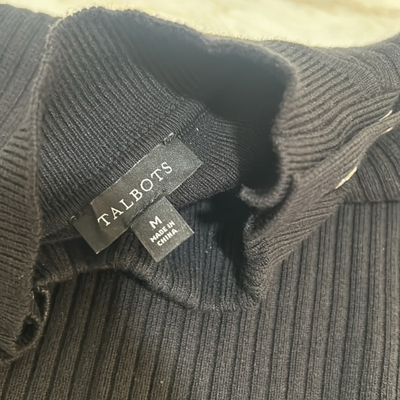 TALBOT LONG SLEEVE SUETER WOMEN SIZE M BLACK SHOULDER SNAP - Picture 8 of 9